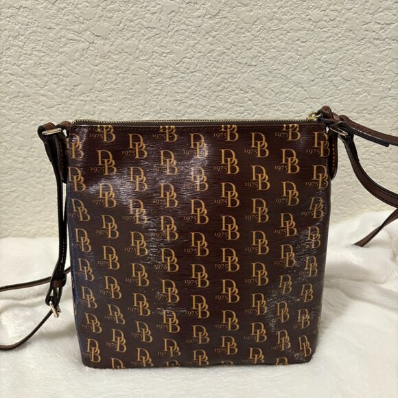 Dooney & Bourke Monogram Coated Canvas With Leather Trim  Bag - Picture 3 of 10